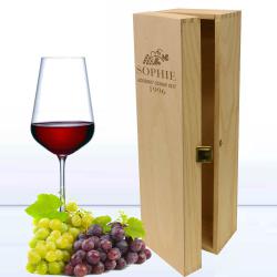 -----Holzkiste bedruckt Weinmotive 1er Wein-Motive