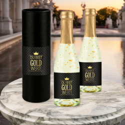 Sekt-Geschenk "Du bist Gold wert" 0,2 l mit Echt-Gold 