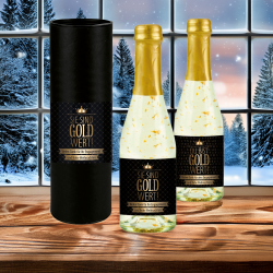 Sekt Geschenk Sie sind Gold wert - mit Goldflocken 0,2l - Weihnachten 