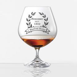 Cognacschwenker / Cognacglas / Weinbrandglas mit Gravur Geniesser 
