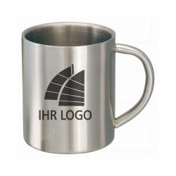 Edelstahl-Tasse / Edelstahlbecher mit Logo / eigenem Design Muster (mit Gravur)