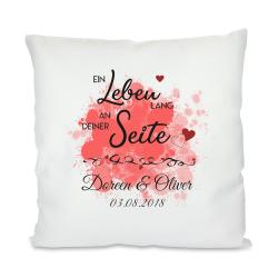 Ein Leben lang - Farbklecks - Kissen mit Namen 