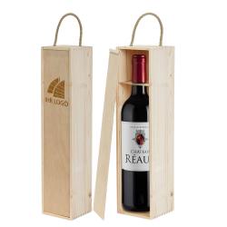 --- Jumbo Holzkiste mit Seil für 1,5 l Flaschen mit Logo ohne