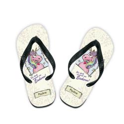 Badelatschen Einhorn mit Druck - personalisierbar 35-40
