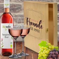 Personalisiertes Wein Geschenkset für die beste Freundin Biorebe Sangiovese Rosé