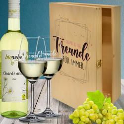 Personalisiertes Wein Geschenkset für die beste Freundin Biorebe Chardonnay