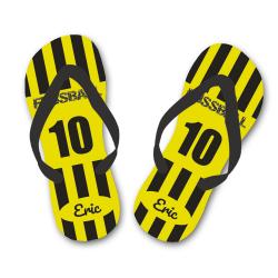 Flip Flops Fußball / Vereine schwarz/gelb mit Namen und Zahl 42-44