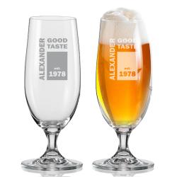 Persönliches Bierglas mit Ihren Daten graviert 