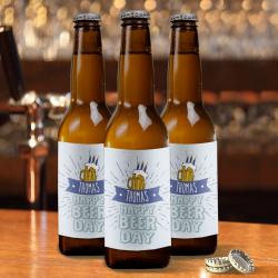 Flaschenetikett für Bierflaschen zum Geburtstag mit Namensdruck 