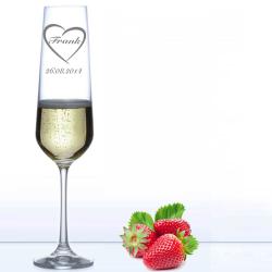 Sektglas für Verliebte - Heartbeat 