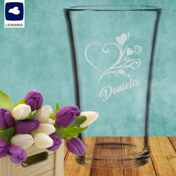 Leonardo Vase mit Herz und deinem Wunschnamen graviert. 