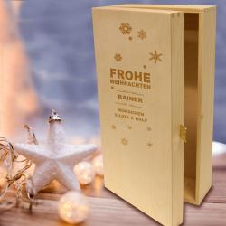 Präsentkassette Holz für Weihnachts-Geschenke 2er 