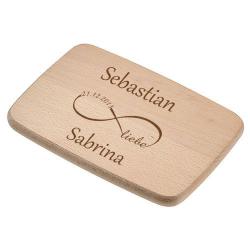 Frühstücksbrettchen Unendlichkeit / Infinity für Paare graviert 