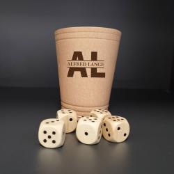 Würfelbecher Leder personalisiert mit eigener Gravur 