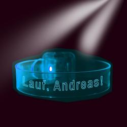LED Armband mit Namen oder eigenem Text Blau