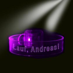LED Armband mit Namen oder eigenem Text Pink