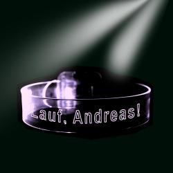 LED Armband mit Namen oder eigenem Text Weiß