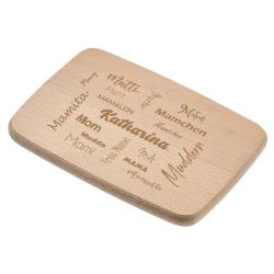 Graviertes Frühstücksbrettchen mit Namen zum Muttertag 