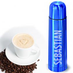 Thermoskanne blau mit Gravur 0,7 l kein Motiv