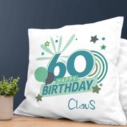 Bedrucktes Kissen mit Wunschnamen zum 60. Geburtstag 