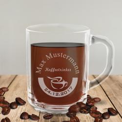 Glastasse für Kaffee oder Tee personalisiert 