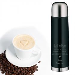 Isolierkanne Liebe muss nicht ... mit Ihrem Wunschtext Schwarz