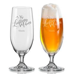 Pilsglas mit Gravur Lieblings-Mensch und Name 