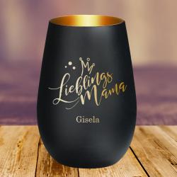 Elegantes Dekolicht "Lieblings" mit individueller Gravur Schwarz-Gold