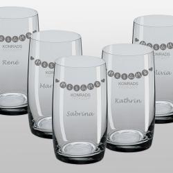 Longdrinkglas als Spar Set für die Hochzeit graviert 