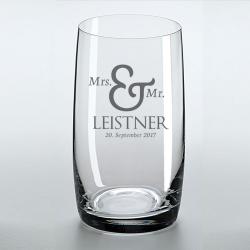 Longdrinkglas graviert zu Hochzeit 
