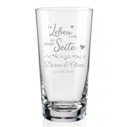 Longdrink Glas "Ein Leben lang" mit Ihren Namen 
