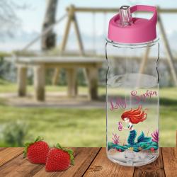 Trinkflasche Meerjungfrau 0,65 l für Mädchen mit Name 