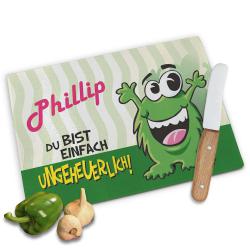 Frühstücks Schneidebrett mit Wunschnamen 