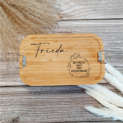 Individuelle Brotdose mit deinem Namen und einem Spruch bedruckt ohne Trennsteg