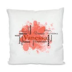 Kissen mit Namen in verschiedenen Schriften - rot 