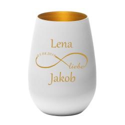 Windlicht mit Wunschnamen gold oder silber gold