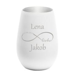 Windlicht mit Wunschnamen gold oder silber silber