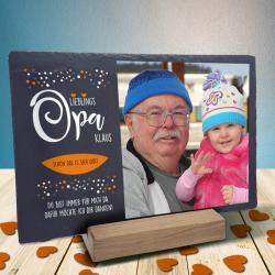 Schieferplatte mit Wunschtext und Foto für den Opa bedruckt 