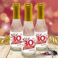 Piccolo Sektflasche zum 30. Geburtstag mit eigenem Etikett 