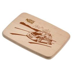 Frühstücksbrett mit Polizeiauto und Namen graviert 