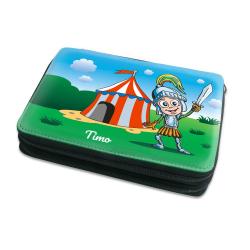 Federmäppchen gefüllt Ritter für Kinder mit Namen 
