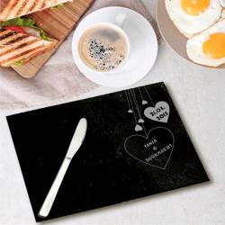 Frühstücksbrett aus Schiefer mit Herzen 