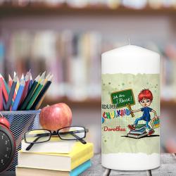 Bedruckte Kerze mit Wuschnamen zum Schulanfang/ Einschulung 
