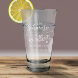 Longdrinkglas *Schwester* mit Wunschtext graviert 