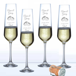 Sektgläser als Spar Set mit individueller Gravur 
