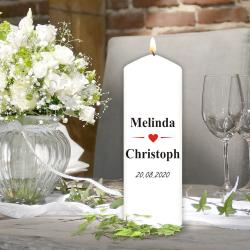 Personalisierte Kerze für Verliebte 