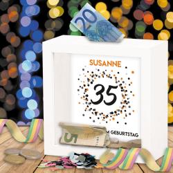 Individuell bedruckte Bilderrahmen-Spardose für Geldgeschenke 