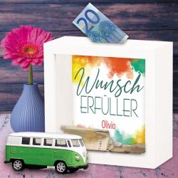 Bilderrahmen Spardose als Wunscherfüller personalisiert 