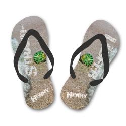 Personalisierte Flip Flops mit Namen für den Strand 