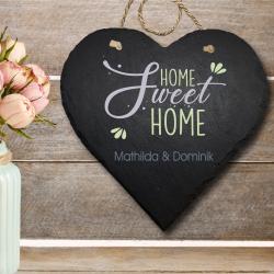 Bedrucktes Schieferherz mit deinen Wunschnamen 